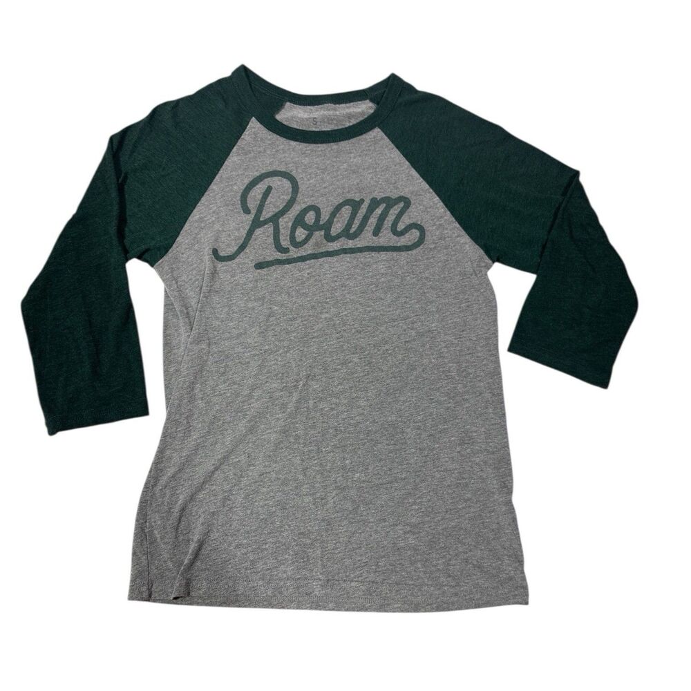 Keep Nature Wild ROAM Raglan Graphic T-Shirt Gray Green 3/4 Sleeve Women’s Sz S